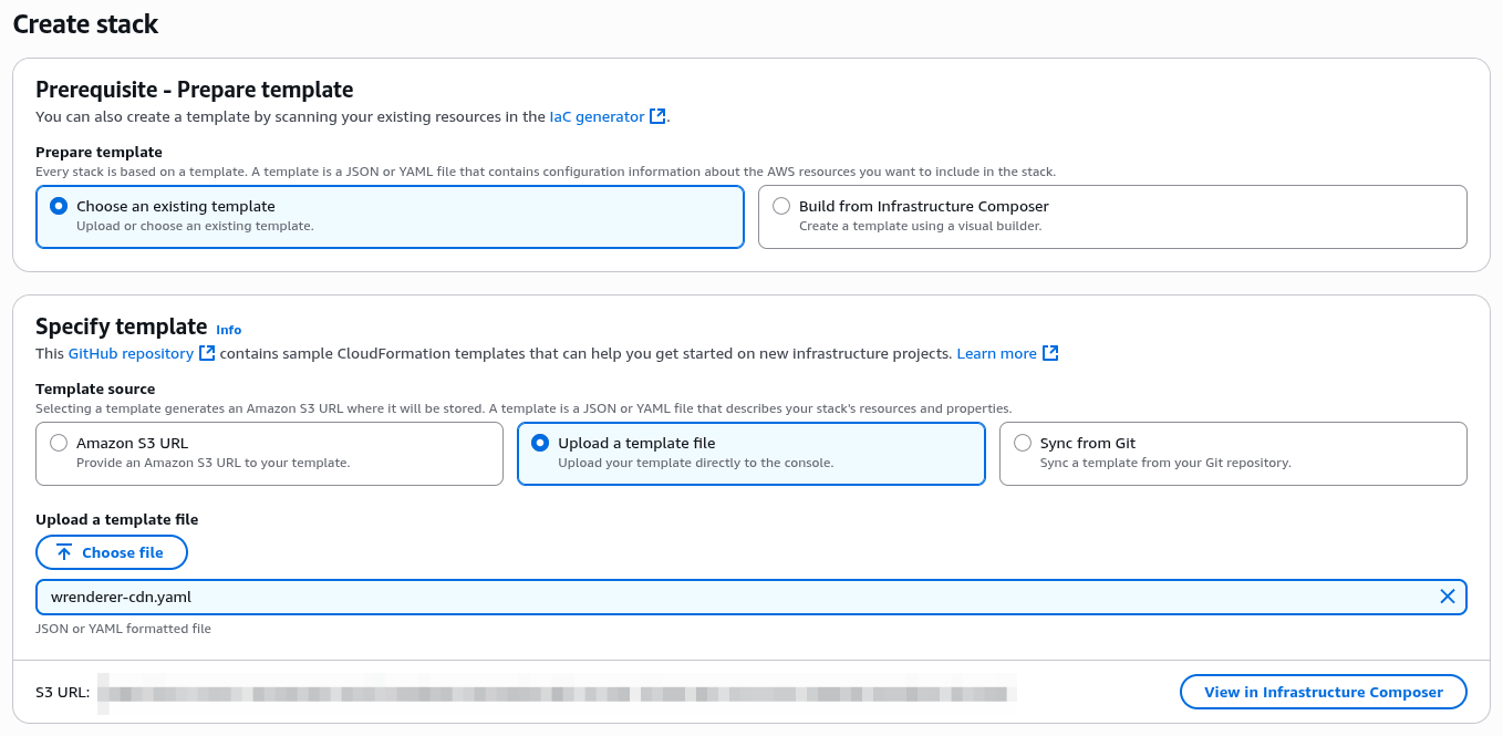 Choose CloudFormation template to create CloudFront distribution