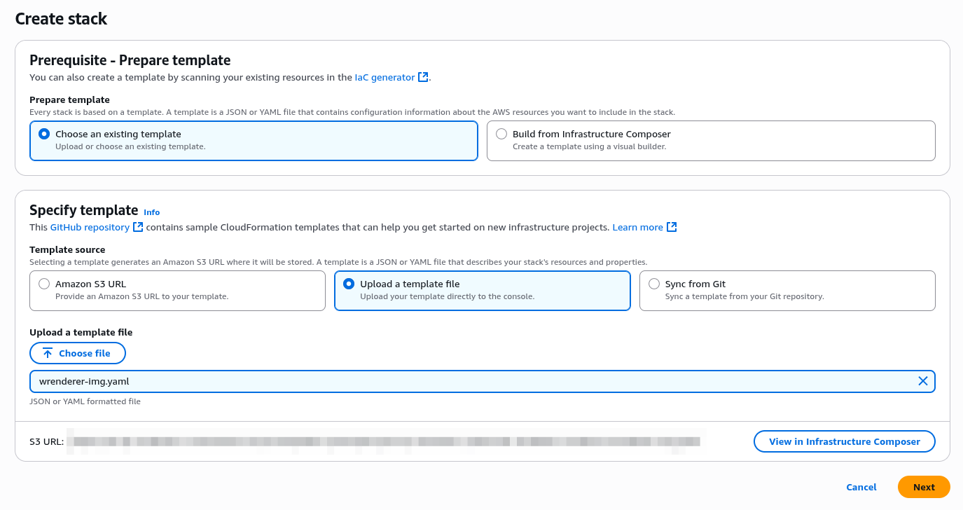 Choose CloudFormation template to create ECR