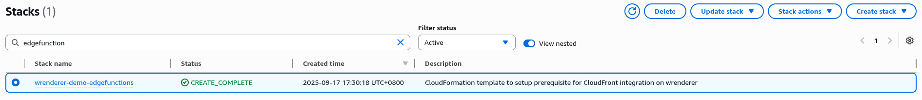 CloudFormation stack creation complete