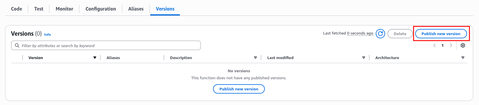 Publishing new version of viewer request Lambda function