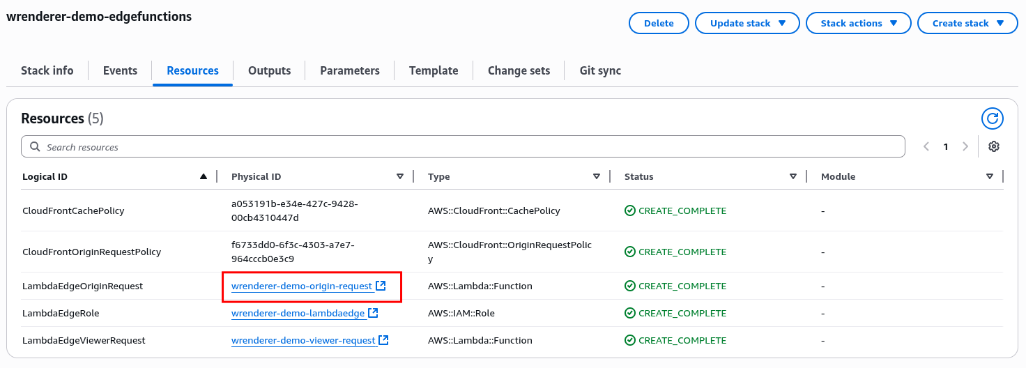 Finding link to origin request Lambda function