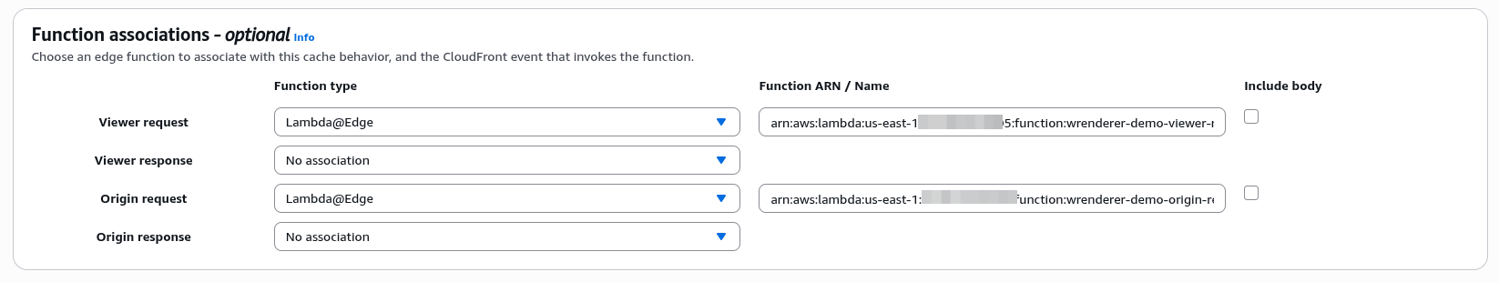 Attaching Lambda@Edge functions to CloudFront behavior