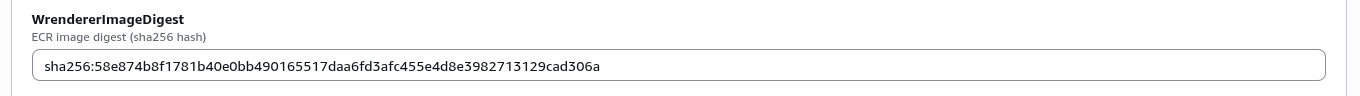 Specify WrendererImageDigest parameter